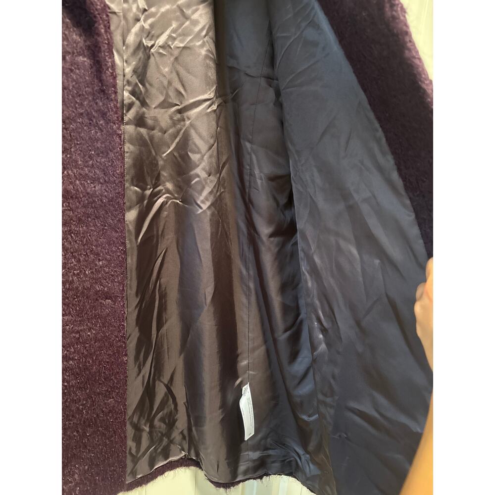 Eileen Fisher Women's Purple Textured Boucle Long Coat Size L - Picture 7 of 13
